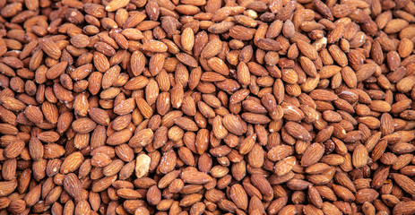 Natural background peeled nut almond