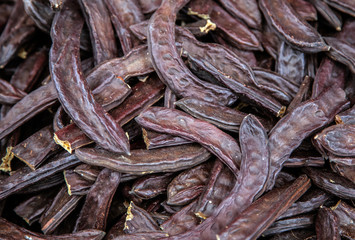 Dried Bitter bean, Twisted cluster bean, Stink bean ( Parkia speciosa).