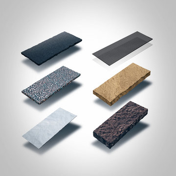 Cross section road surface. Аsphalt paving technology on the road. Ground slice isolated on white background 3d illustration