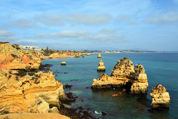 a beautiful landscape with rocks on the beach in Lagos