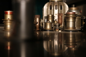 detail of an old sewing machine