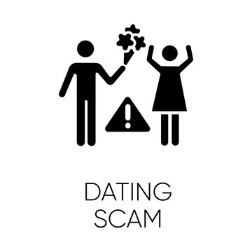 Dating Scam Glyph Icon. Online Romance Fraud. Fake Dating Service. False Romantic Intentions, Promises. Money Request. Confidence Trick. Silhouette Symbol. Negative Space. Vector Isolated Illustration