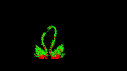 Growing Tree in a shape of a swan. Eco Concept. 3D rendering.