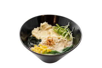 Crab Meat Ramen with Wonton and Corn. /Japanese Food. / Clipping Path Included.