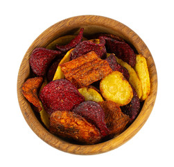 vegetable chips isolated on white