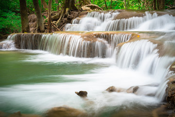 Beautiful waterfall in Thailand. (Huay Mae Kamin Waterfall) at Kanchanaburi province, Thailand.