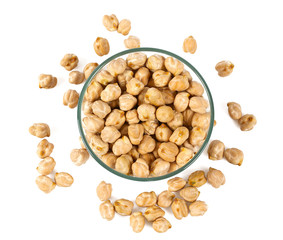 dried chickpeas isolated on white