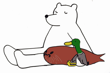 bear,seal&duck,sitting