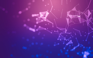 Abstract background. Molecules technology with polygonal shapes, connecting dots and lines....