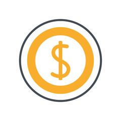 coin money dollar isolated icon