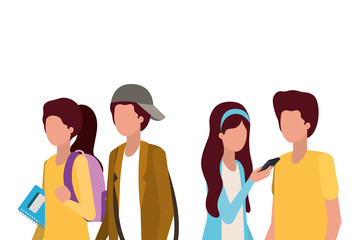 Couples of students vector design