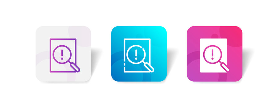 Investigation Report File Outline And Solid Icon In Smooth Gradient Background Button