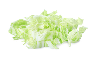 Fresh chopped Chinese cabbage isolated on white