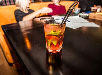 mojito, cocktail with ice, bar menu