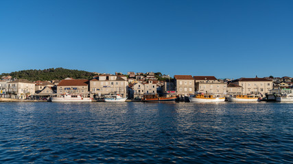 Fototapeta na wymiar Sunny day in Trogir Marina, Croatia
