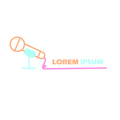 Mic illustration , podcast logo concept