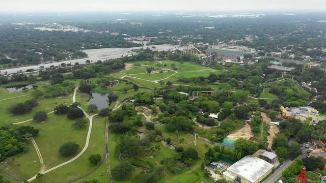 Aerial panorama video Busch Gardens 4k