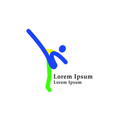 Taekwondo Logo Design Template. Martial arts Vector Illustration