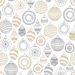 Merry Christmas and New year seamless pattern. Vector illustration.