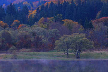 岩手県西和賀町　紅葉の錦秋湖