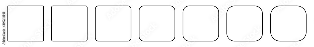 Canvas Prints square icon thin line black | round squares | foursquare symbol | frame logo | button sign | isolate
