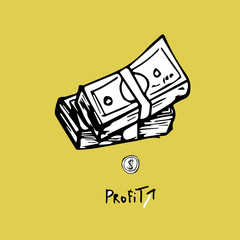 Profit. Hand drawn concept.