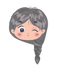 Isolated girl cartoon vector design