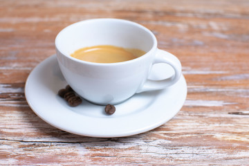 cup of latte coffee, made in Colombia