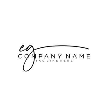 Initial letter EG Signature handwriting Logo Vector	