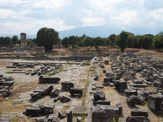 Stone Blocks Surrounding the Forum at Philippi Greece