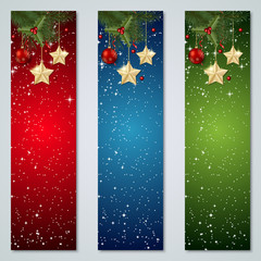 Christmas and New Year colorful luxury vector banners templates collection