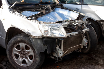 damaged partially diassembled car internal parts