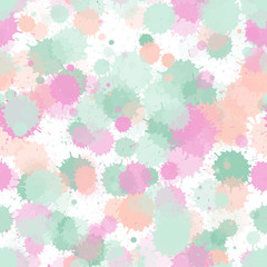 Watercolor paint transparent stains vector seamless wallpaper pattern.