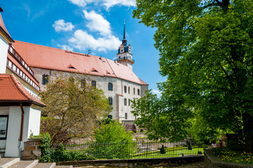 Fototapeta na wymiar Stadt Torgau, Schloss Hartenfels, Elbe - Sachsen, Nordsachsen