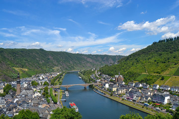 town ​​from the mountain germany rin river rhein landscape reflection