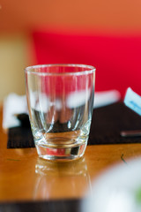 empty glass cup on the table