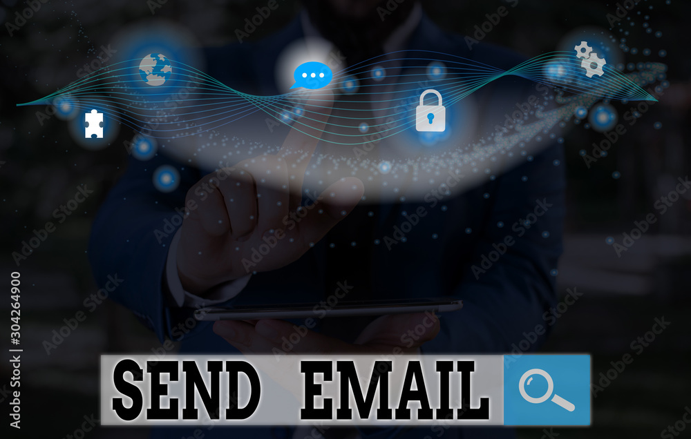 Poster handwriting text writing send email. conceptual photo the system for using computers to send message