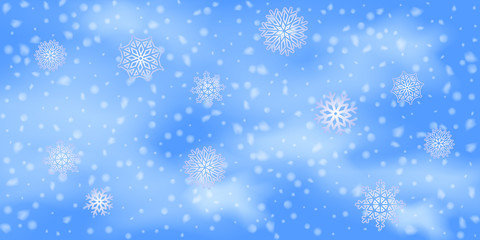 Snowflakes, snowfall.