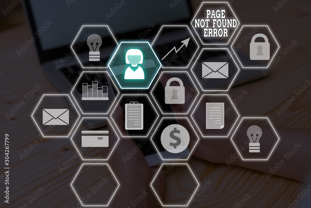 Poster word writing text page not found error. business photo showcasing message appears when search for we