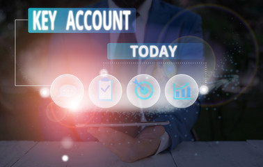 Handwriting text writing Key Account. Conceptual photo individual approach of sales showing to their customers