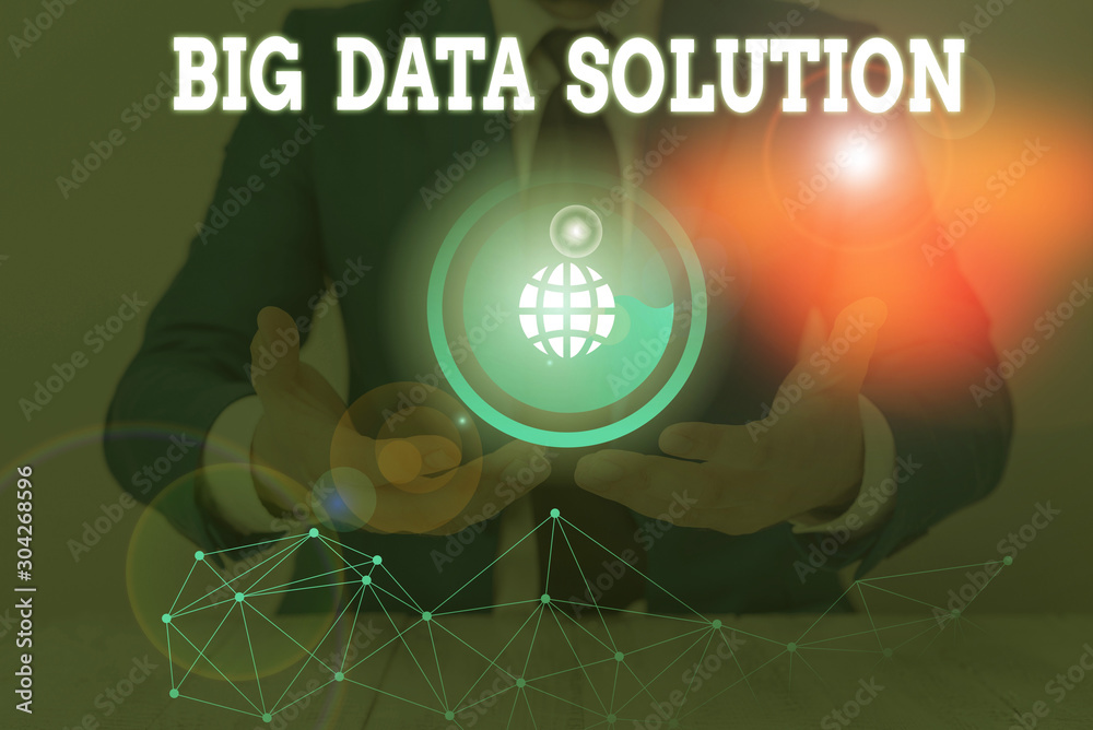 Poster text sign showing big data solution. business photo text extracting value from huge volumes of a var
