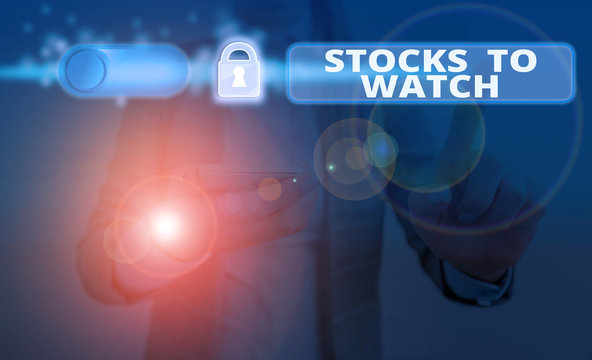 Text sign showing Stocks To Watch. Business photo text being heavy broker and watch every increase decrease