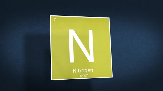 Periodic Table of Elements Cinematic Animated Series - Element Nitrogen hovering in space