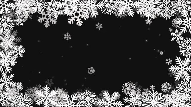 Christmas frame with snowflakes and alpha channel