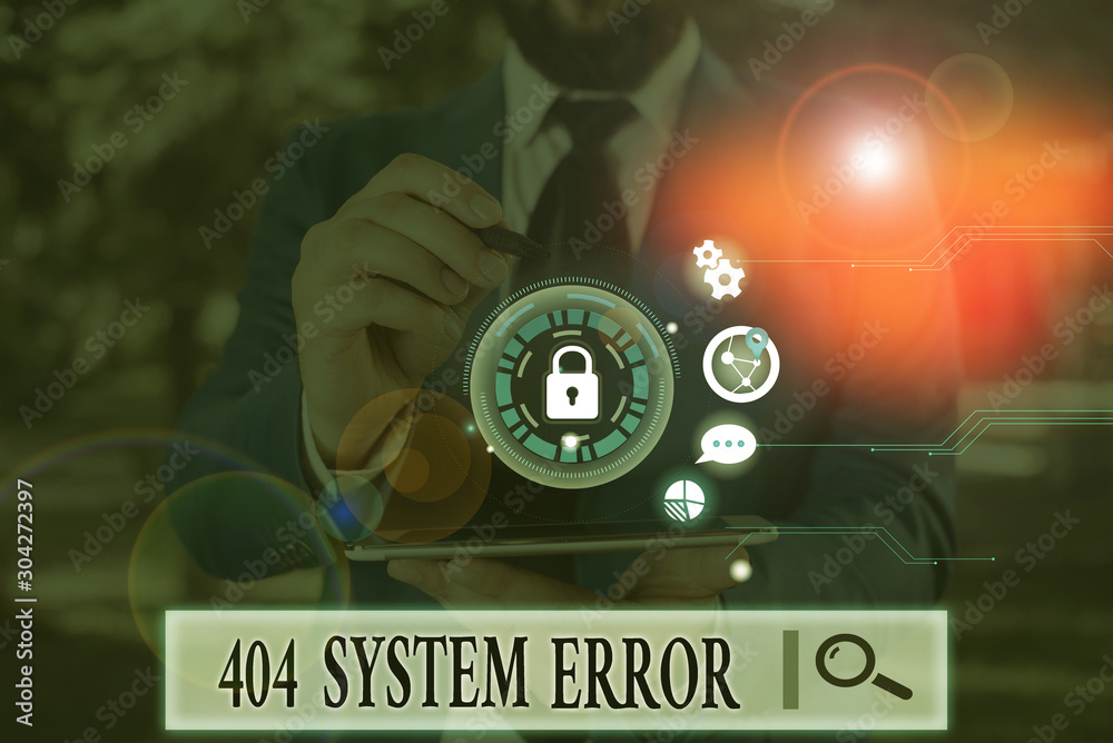 Fototapete Handwriting text 404 System Error. Conceptual photo message appears when website is down and cant be reached