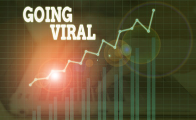 Word writing text Going Viral. Business photo showcasing something that that spreads rapidly through a population