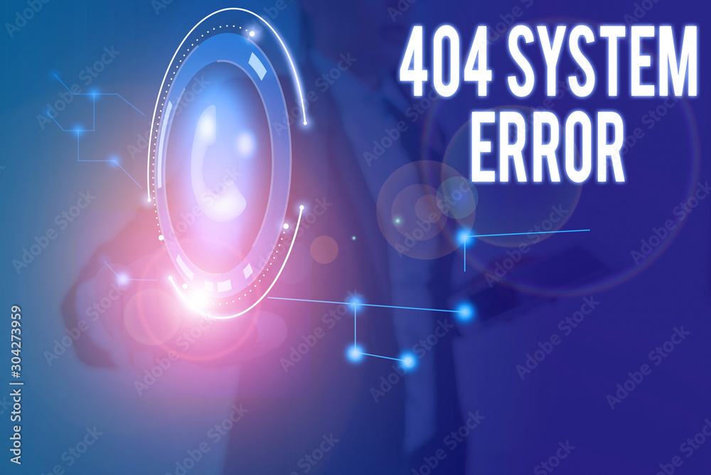 Poster word writing text 404 system error. business photo showcasing message appears when website is down a