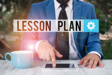 Word writing text Lesson Plan. Business photo showcasing a teacher s is detailed description of the...