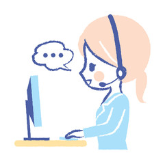 Illustration of operator consultant woman