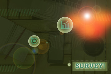 Handwriting text writing Survey. Conceptual photo research method used for collecting data from a predefined group